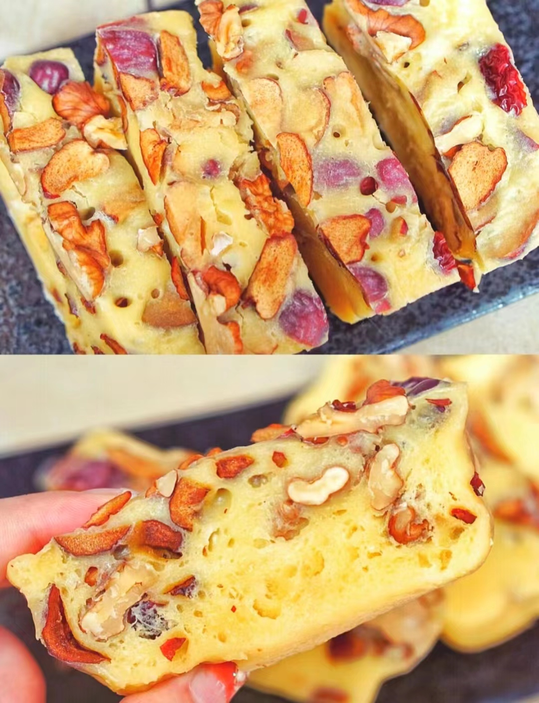 Milk flavored Jujube walnut cake